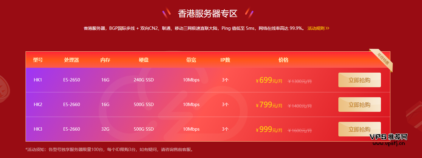 香港云服务器_华纳云10M香港独立服务器699/月测评