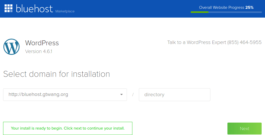Bluehost 网页主机空间安装WordPress 教学