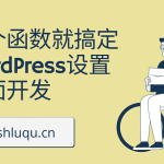 一个函数就搞定 WordPress设置页面开发