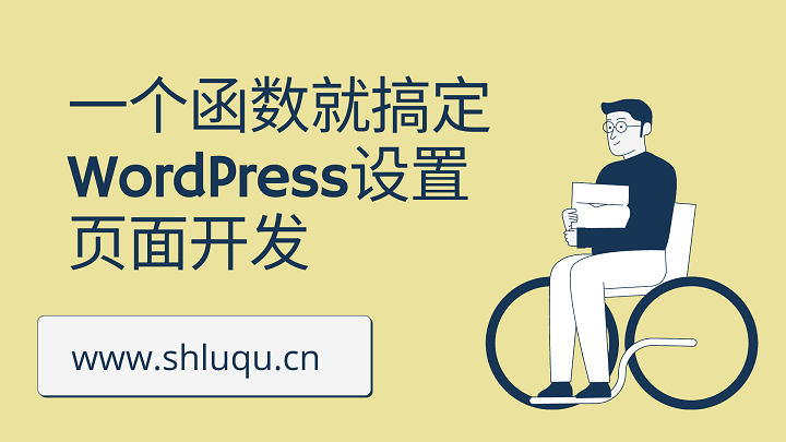 一个函数就搞定 WordPress设置页面开发