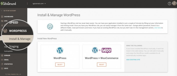 SiteGround上如何安装WordPress