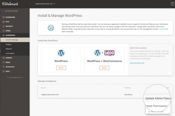 SiteGround上的WordPress管理工具使用方法 SiteGround上的WordPress管理工具使用方法