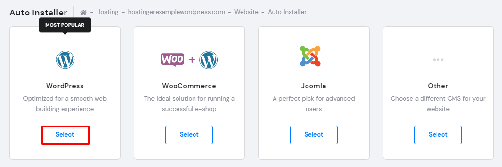 hostinger主机安装WordPress