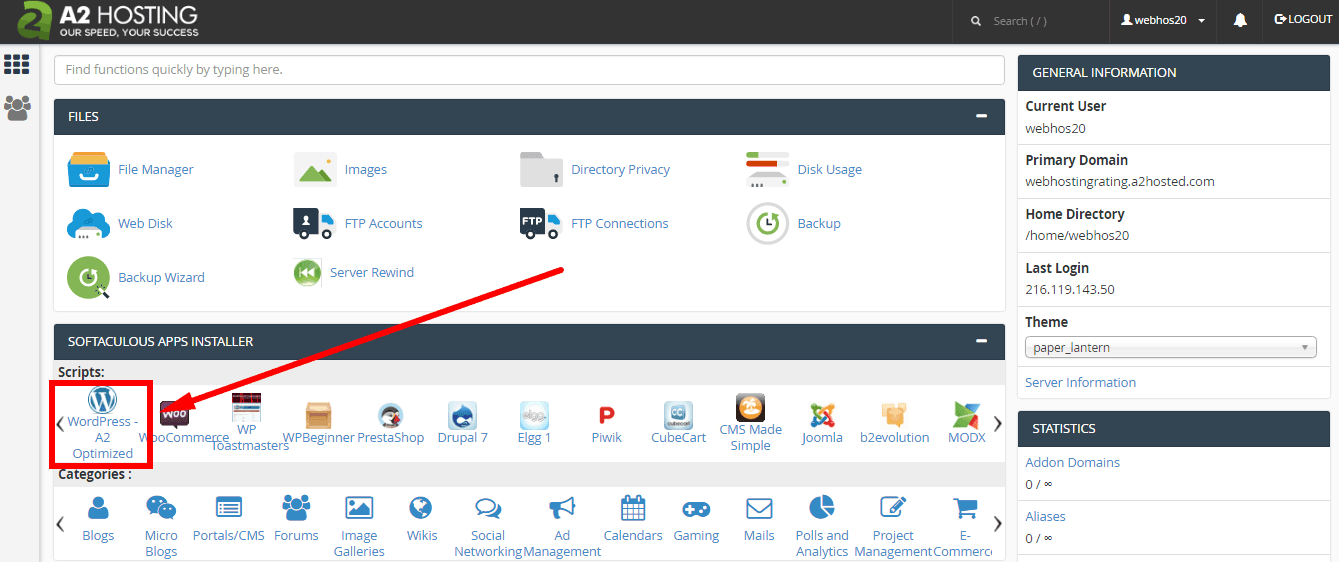 在A2 Hosting主机上安装WordPress 在A2 Hosting主机上安装WordPress