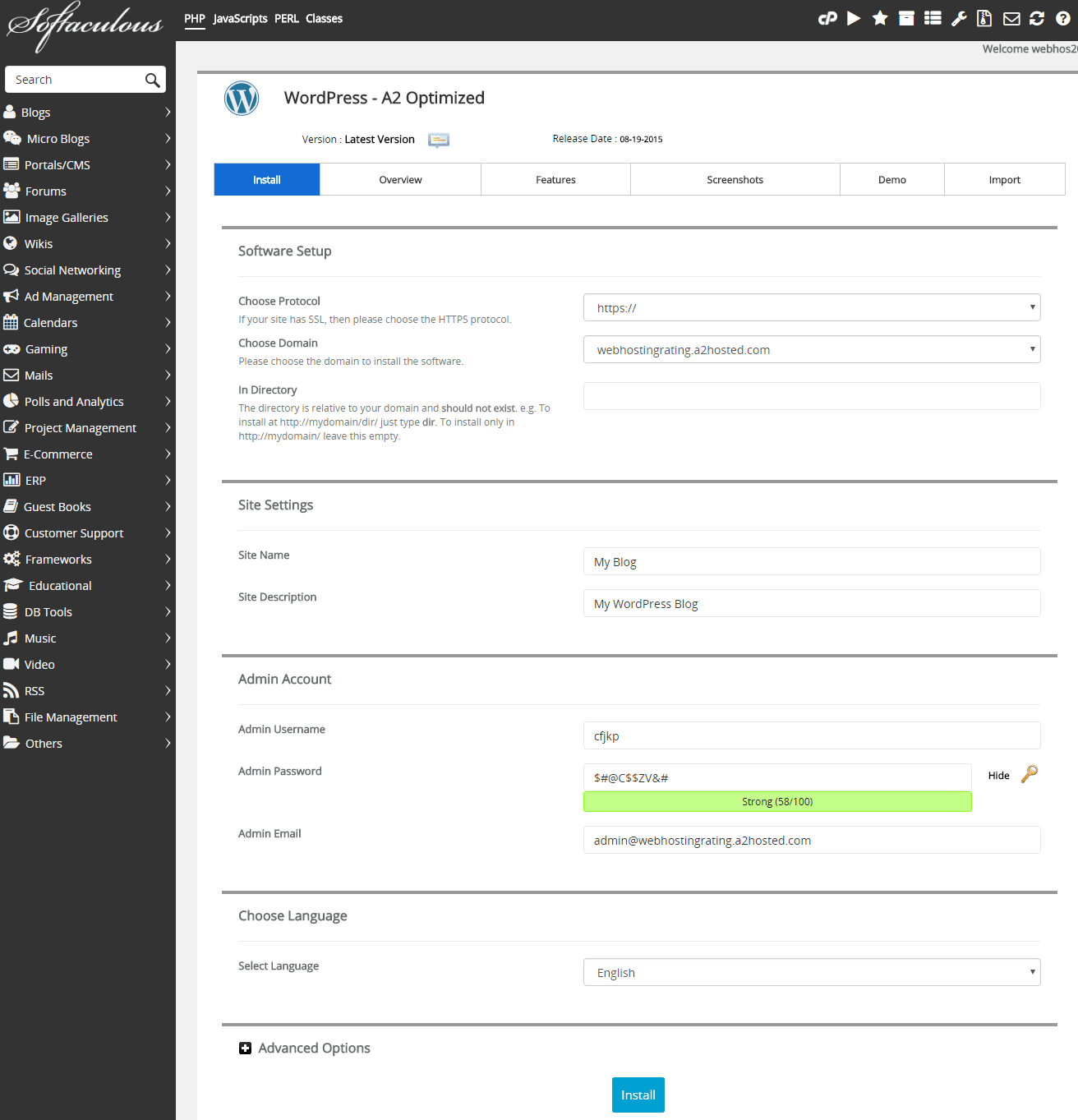 在A2 Hosting主机上安装WordPress 在A2 Hosting主机上安装WordPress