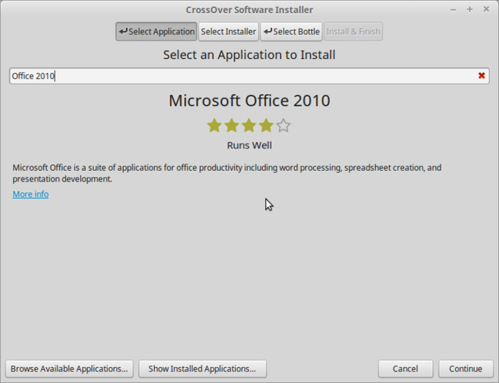 如何使用CrossOver在 Linux上安装Microsoft Office 2010