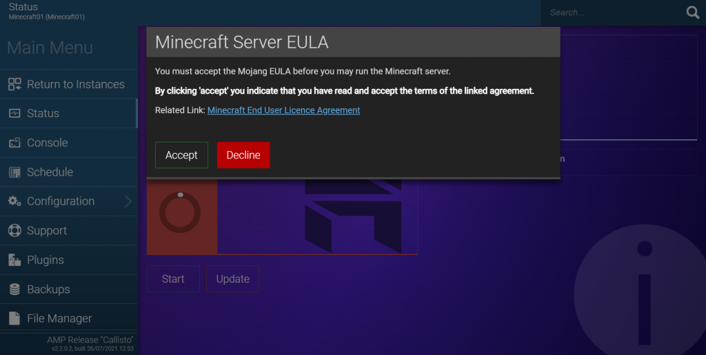 如何设置 Minecraft 控制面板